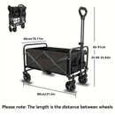 250KG Load Capacity 300L Large Capacity Heavy Duty Foldable Beach Car - All-Terrain Foldable Multi-Functional Handcart with Large Wheels, Side Pockets and Brakes - Durable Oxford Fabric and Stainless Steel Structure, Suitable for Camping, Garden, Sports a