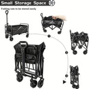 250KG Load Capacity 300L Large Capacity Heavy Duty Foldable Beach Car - All-Terrain Foldable Multi-Functional Handcart with Large Wheels, Side Pockets and Brakes - Durable Oxford Fabric and Stainless Steel Structure, Suitable for Camping, Garden, Sports a
