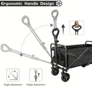 250KG Load Capacity 300L Large Capacity Heavy Duty Foldable Beach Car - All-Terrain Foldable Multi-Functional Handcart with Large Wheels, Side Pockets and Brakes - Durable Oxford Fabric and Stainless Steel Structure, Suitable for Camping, Garden, Sports a