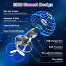 Flying Ball Toy – Hand-controlled Reaction Dart Rotating Drone with LED Lights, Floating Ball Finger Toy, Suitable for Children and Teenagers, Rechargeable Magic Ball, Indoor and Outdoor Play, Christmas and Birthday Gifts (Blue)