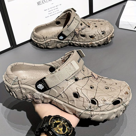 Croc-Style Clogs Anti-Slip Shoes Breathable Clogs Lightweight Footwear Fashion - Black - Size 7(AU7/EU40)