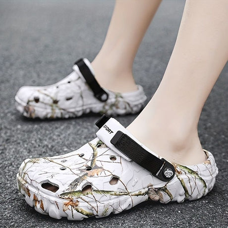Croc-Style Clogs Anti-Slip Shoes Breathable Clogs Lightweight Footwear Fashion - Black - Size 7(AU7/EU40)