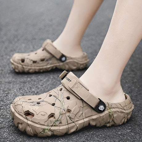 Croc-Style Clogs Anti-Slip Shoes Breathable Clogs Lightweight Footwear Fashion - Black - Size 7(AU7/EU40)