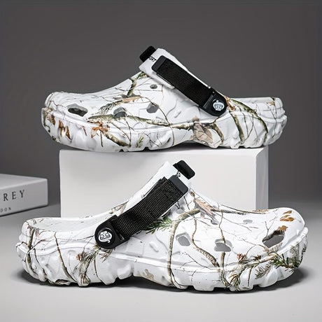 Croc-Style Clogs Anti-Slip Shoes Breathable Clogs Lightweight Footwear Fashion - Khaki - Size 11(AU11/EU44)