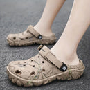 Croc-Style Clogs Anti-Slip Shoes Breathable Clogs Lightweight Footwear Fashion - Khaki - Size 11(AU11/EU44)