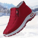 Unisex Furry-Lined Ankle Boots - Red - Size 5(AU5/EU36)