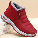 Unisex Furry-Lined Ankle Boots - Red - Size 7(AU7/EU38)