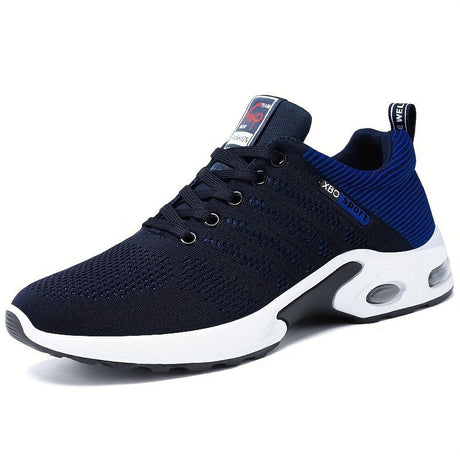 Men's Fashion Sneakers with Breathable Mesh and Cushioned Sole - Red - Size 10(AU10/EU43)