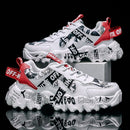 Women's Fashionable Graphic-Print Chunky Sneakers - Beige - Size 9(AU9/EU40)