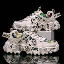 Women's Fashionable Graphic-Print Chunky Sneakers - Beige - Size 9(AU9/EU40)