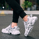 Women's Fashionable Graphic-Print Chunky Sneakers - Beige - Size 9(AU9/EU40)