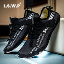 Men'S Aqua Shoes Non-Slip Water Shoes Breathable Fly Knit Wide Toe Box Shoes - Yellow - Size 11(AU11/EU44)