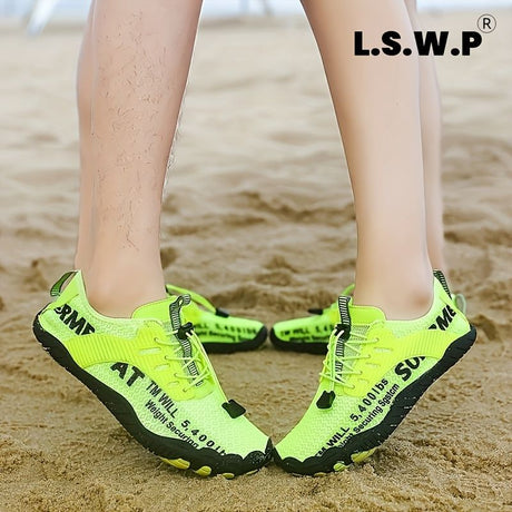 Men'S Aqua Shoes Non-Slip Water Shoes Breathable Fly Knit Wide Toe Box Shoes - Yellow - Size 11(AU11/EU44)