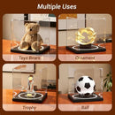 Inner dimensions :15x15x25cm Display Case with Light UV Protected Stand Box Full Size Solid Wood Base for Balls Fans Sports Collectibles Applicable to Standard Ball Memorabilia Gifts - Clear