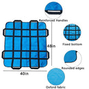 Positioning Bed Pad with Handles,48" × 40" Transfer Sheet for Repositioning,Turning and Lifting,Washable Positioning Bed Pads for Elderly,Patient,Handicap,Caregiver - Blue - Size 1 pack