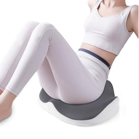 Seat Cushion for Office Chair Orthopedic Memory Foam Coccyx Support Pad Sciatica Pain Relief Tailbone Back Comfort Posture Alignment Pressure Massage Home Car Work - Navy - Size 1 Pack