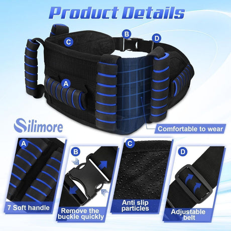 Gait Belt for Seniors with 7 Handles & Quick-Release Buckle | Gate belts medical for elderly, Gait Belt for Physical Therapy, Caregiver Assistance, Standing Support, Patient Transfer Belt