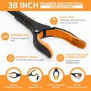 38" Extra Long Grabber Reacher Tool – 2 Pack Extra Long Foldable Reacher Grabber Pickup Tools with 360° Rotating Jaw - Heavy Duty Pick Up Grabbers for Seniors, Trash, Surgery Recovery (Orange Blue)