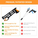 38" Extra Long Grabber Reacher Tool – 2 Pack Extra Long Foldable Reacher Grabber Pickup Tools with 360° Rotating Jaw - Heavy Duty Pick Up Grabbers for Seniors, Trash, Surgery Recovery (Orange Blue)