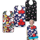 3 Pack Adult Bibs for Women, Reusable Adult Bibs for Eating with Optional Crumb Catcher, Waterproof Washable Dining Clothing Protector, Gifts for Women/Mom