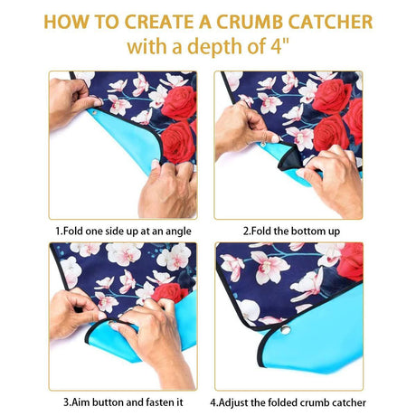 3 Pack Adult Bibs for Women, Reusable Adult Bibs for Eating with Optional Crumb Catcher, Waterproof Washable Dining Clothing Protector, Gifts for Women/Mom
