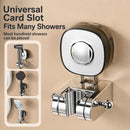 2Pack Suction Cup Shower Bracket Seat no Drilling Wall mounted Showerhead Holder Adjustable Bathing Tool - Silver - Size 2Pack