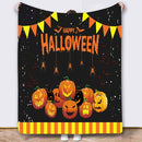 Halloween Throw Blanket Cozy Microfiber Blanket Soft Flannel Throw Festive Home Pumpkin Holiday - Orange-Black - Size 100cm*130cm