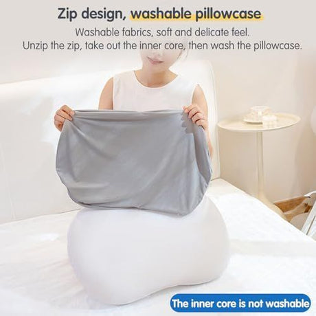 21.6*13.7*3.5inch Ice Silk Neck Support Pillow,Soft Ergonomic Memory Foam Pillow for Side Sleeper,Slow Rebound Head Neck Pillow with Washable Cover - Green - Size 21.6*13.7*3.5inch