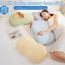 12.5*7.8*3.5inch Ice Silk Neck Support Pillow,Soft Ergonomic Memory Foam Pillow for Side Sleeper,Slow Rebound Head Neck Pillow with Washable Cover - Pink - Size 12.5*7.8*3.5inch