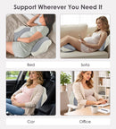 Pregnancy Pillows for Sleeping, Memory Foam Maternity Pillow Support for Back Belly HIPS, Adjustable Travel Wedge Pillow for Pregnant Women, Side Sleeping Pregnant Pillows with Cooling Pillowcase - Pink - Size 27.5in