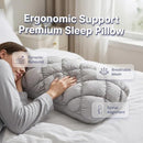 Mellow Sleep Pillow Puff, Pineapple Bun Fluffy Quilted Bed Pillow for Hot Sleepers, Cooling Marshmallow-Soft Sleeping Cushion, Comfy College Dorm Essentials and Cute Room Decor - White - Size 74cm*48cm