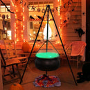 Halloween Decorations Outdoor - Large Witches Cauldron on 54" Tripod | Hocus Pocus Candy Bucket, Halloween Decor, Black Plastic Bowl, Home Party Room Decor , Indoor Outside Yard Lawn Use