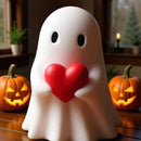 For Him Her Women,Ghost Figurine - Spooky Resin Ghost Statue, Cute Red Heart Ghost Home Decoration Humorous Desktop Gifts Halloween Art Piece