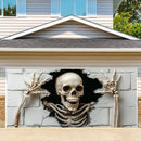 Halloween Garage Door Cover Halloween Decorations Outdoor Hanging Banner Garage - White - Size 7x8ft