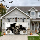 Halloween Garage Door Cover Halloween Decorations Outdoor Hanging Banner Garage - White - Size 7x8ft
