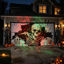 Halloween Garage Door Cover Halloween Decorations Outdoor Hanging Banner Garage - White - Size 7x16ft