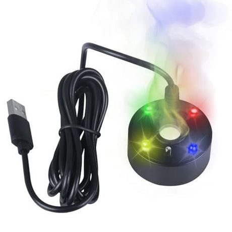 Mist Maker,DC 5V Water Fountain Pond Fog Machine LED Color Change Fogger for Halloween Garden Rockery Yard Outdoor