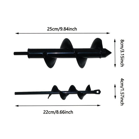 High-Strength Steel Garden Auger Drill Bit for Planting and Digging-Black