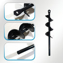 High-Strength Steel Garden Auger Drill Bit for Planting and Digging-Black