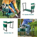 Folding Garden Kneeler and Seat with Pockets-Green