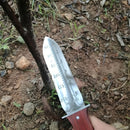Measuring Gardening Knife with Leather Sheath for Precise Garden Work-Brown