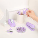 Desk Accessories, Stapler and Tape Dispenser Set,10PCS Office Supplies Set, Stapler, Tape Dispenser, Scissors, Binder/Paper Clips and 500pcs Staples - Pink - Size 10Pcs
