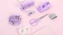 Desk Accessories, Stapler and Tape Dispenser Set,10PCS Office Supplies Set, Stapler, Tape Dispenser, Scissors, Binder/Paper Clips and 500pcs Staples - Pink - Size 10Pcs