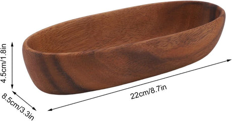 Walnut Wood Bowl,  Wooden Salad Bowl for Fruit, Snacks and Appetizers, Serving Dish for Home Decor, Solid Wood Bowl, Centerpiece - Walnut - Size 3Pack