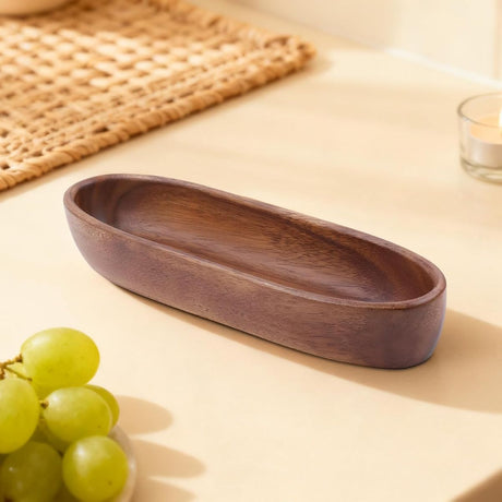 Walnut Wood Bowl,  Wooden Salad Bowl for Fruit, Snacks and Appetizers, Serving Dish for Home Decor, Solid Wood Bowl, Centerpiece - Walnut - Size Square