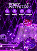 Solar String Lights Outdoor Waterproof, LED Outdoor Light | Solar Fairy Lights with 8 Lighting Modes, IP65 Waterproof Solar Christmas Halloween Lights for Outdoor Outside Tree Patio - Purple - Size 105ft 300-LED String Light