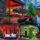 LED White Christmas Lights Outdoor, String Lights Plug in | Extendable, 8 Modes Christmas Tree Light, Timer, Durable, for Room Garden Patio Porch Wedding Christmas Halloween Decoration - Red & Green - Size 10m 100-LED Light String with 3m Extension Cable