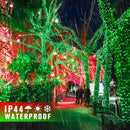 LED White Christmas Lights Outdoor, String Lights Plug in | Extendable, 8 Modes Christmas Tree Light, Timer, Durable, for Room Garden Patio Porch Wedding Christmas Halloween Decoration - Red & Green - Size 10m 100-LED Light String with 3m Extension Cable