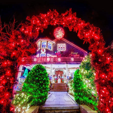 LED White Christmas Lights Outdoor, String Lights Plug in | Extendable, 8 Modes Christmas Tree Light, Timer, Durable, for Room Garden Patio Porch Wedding Christmas Halloween Decoration - Red & Green - Size 50m 500-LED Light String with 3m Extension Cable