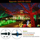 LED White Christmas Lights Outdoor, String Lights Plug in | Extendable, 8 Modes Christmas Tree Light, Timer, Durable, for Room Garden Patio Porch Wedding Christmas Halloween Decoration - Red & Green - Size 50m 500-LED Light String with 3m Extension Cable
